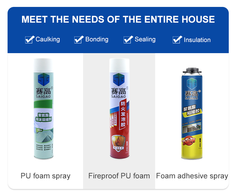 High-density Polyurethane Foam Sealant Waterproofing Leak Repair and Sealing Door Gaps PU Foam Spray