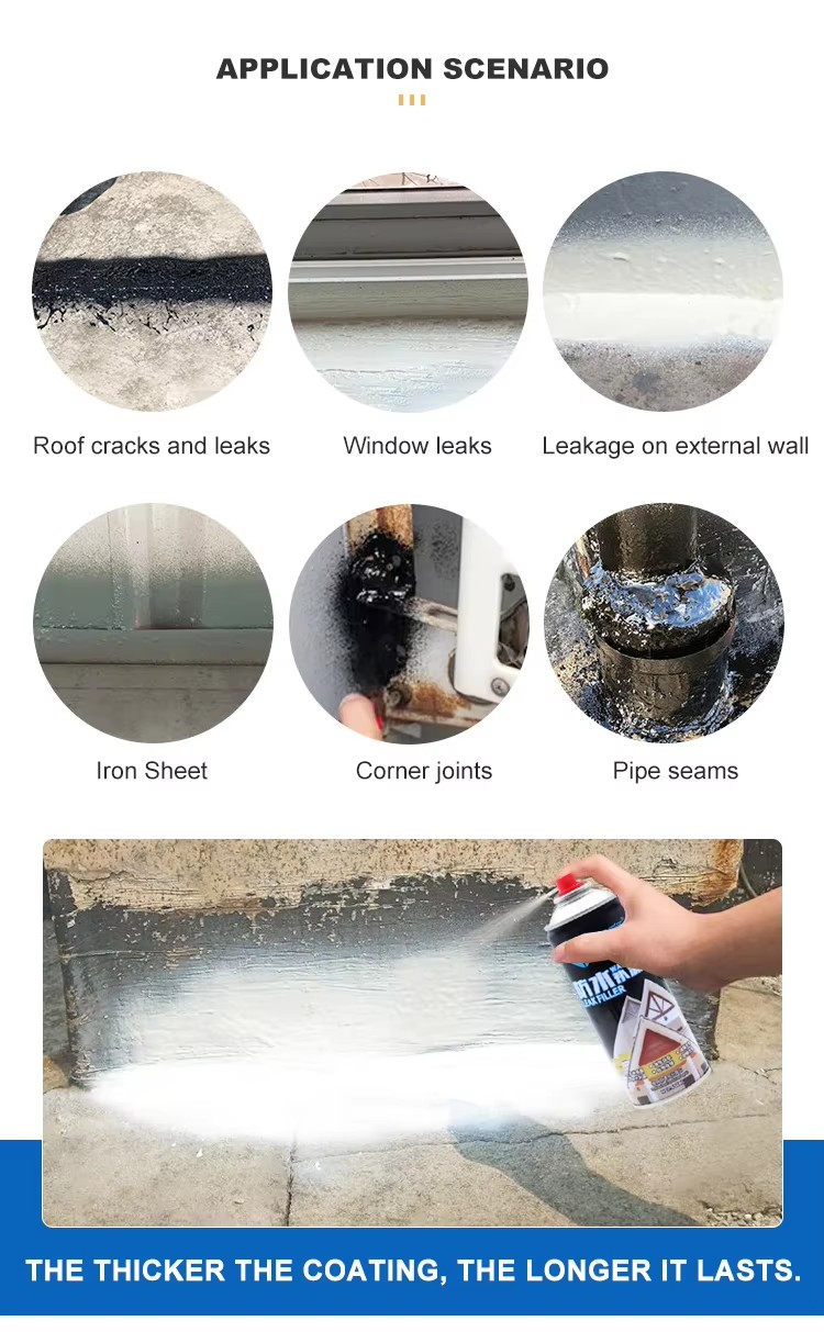 Roof Waterproofing & Leak Repair Spray – Fast-Drying Transparent Self-Spraying Coating for Exterior Walls And Roofs