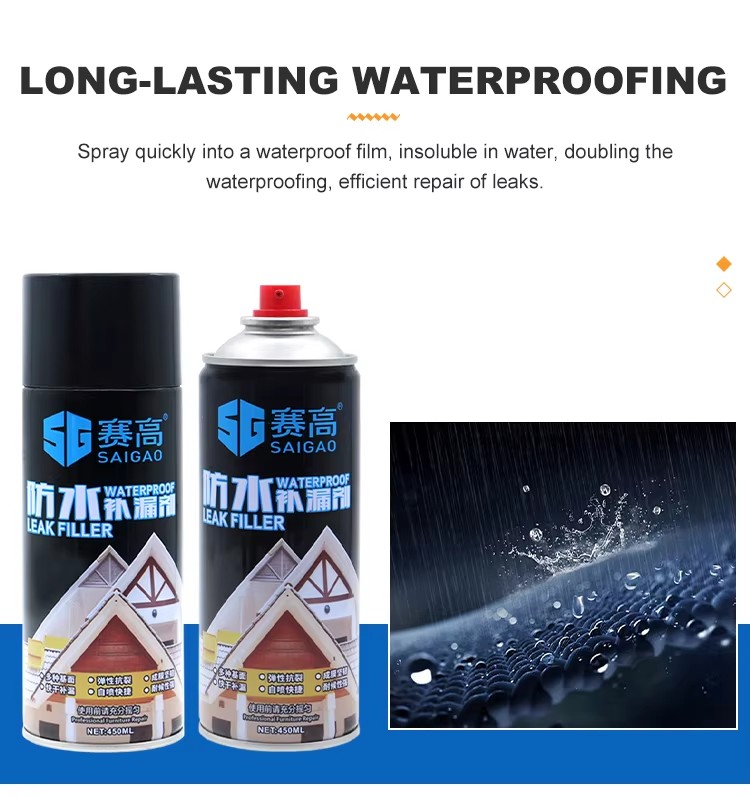 Roof Waterproofing & Leak Repair Spray – Fast-Drying Transparent Self-Spraying Coating for Exterior Walls And Roofs
